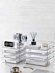 Desk storage shelf - Desk stationery sundry double layer storage shelf - Office desk storage box - student file shelf - desktop