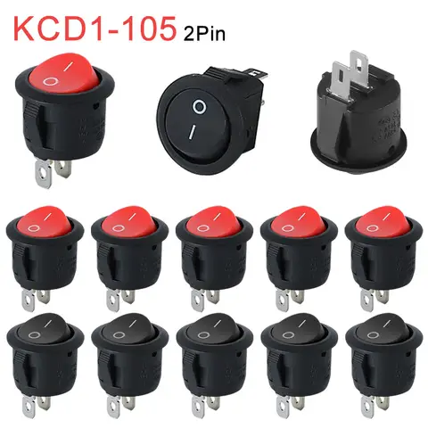 5/20pcs 12V Round Rocker Switch ON/OFF 2 Pin SPST Camper Van Caravan Motorhome 20MM Circle Toggle Switch