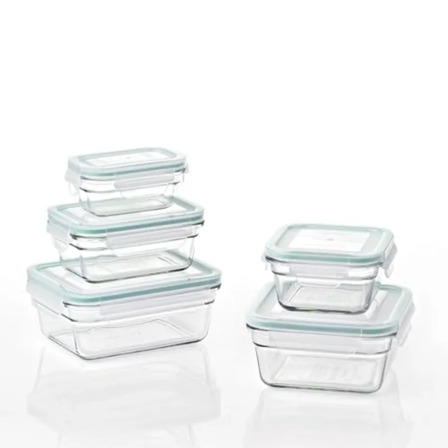 

Oven and Microwave Safe Glass Food Storage Containers 10 Piece Set