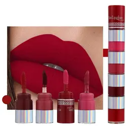 Rouge à lèvres liquide étanche 4 en 1, 256 pièces, longue durée, antiadhésif, tasse, sexy, ne se décolore pas, stylo, kit pour femmes