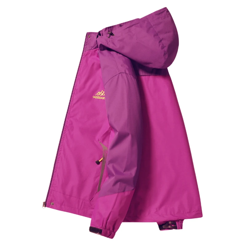 Women Spring Trekking Jacket Outdoor Hiking Rain Coat Windbreaker Waterproof Hooded Camping Cycling Climbing