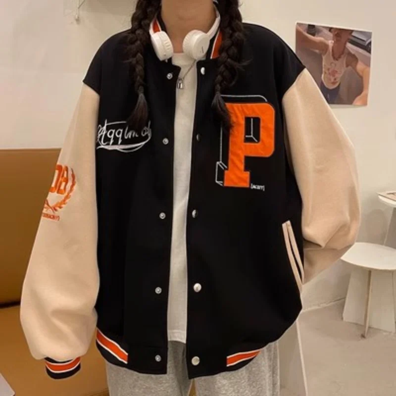 

Deeptown Vintage Baseball Women's Jacket Oversize Korean Fashion Y2k Streetwear Varsity Jackets College Bomber Coat Aesthetic