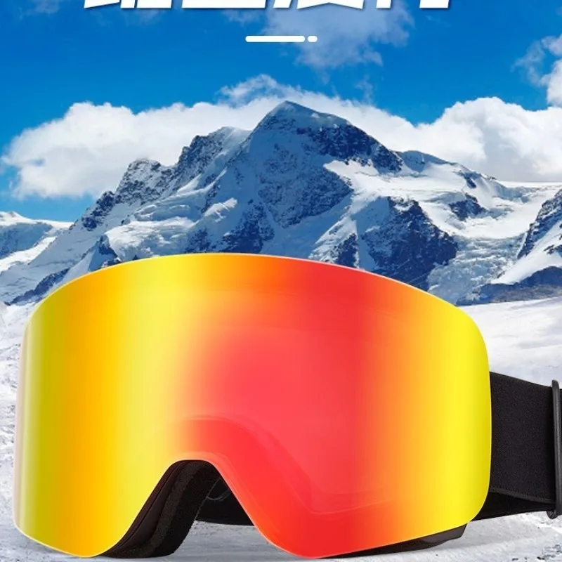 

2025 New Magnetic Ski Goggles, Double Layer Anti-Fog, Windproof Dustproof UV400, Wide View for Snowboarding Skiing
