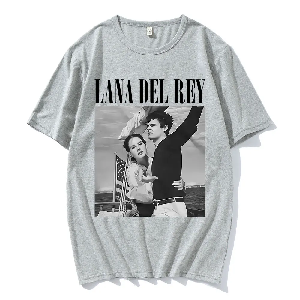 90s Singer Lana Del Rey Ldr Sailing Graphics T-Shirt Unisex Harajuku Men Vintage Short-Sleeve T-Shirts Oversized Tees Streetwear