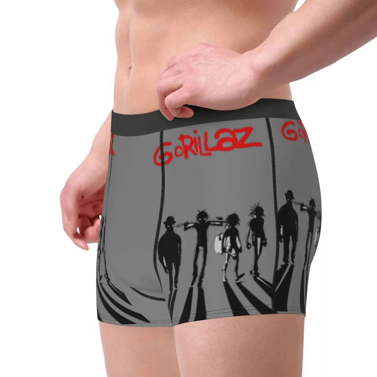 Cool Music Band Gorillaz Skateboard Boxer da uomo slip, biancheria intima altamente traspirante, pantaloncini con stampa 3D di alta qualità Idea regalo