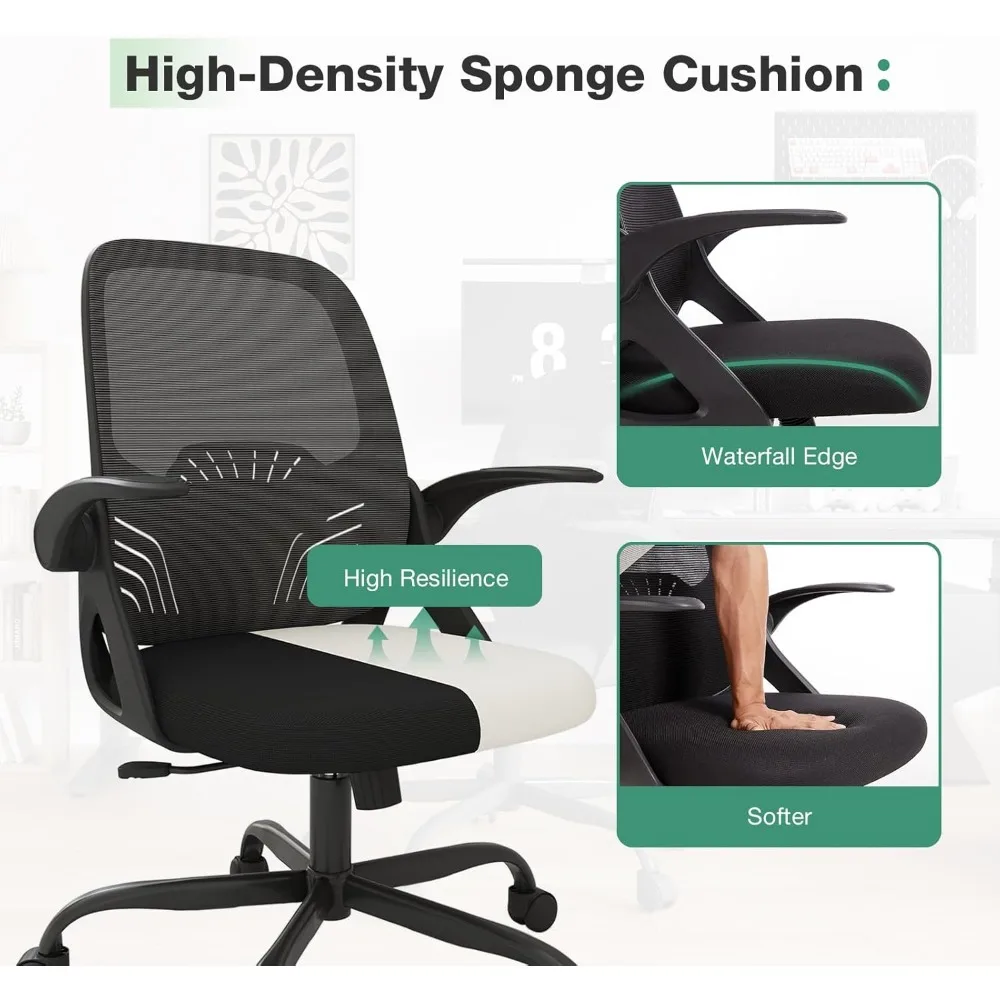 Chaise de Bureau Ergonomique à Dossier Haut, avec Support Lombaire Réglable, pour Ordinateur de Bureau à Domicile, Recommandé