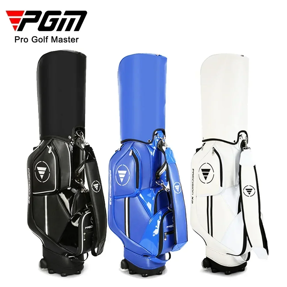 Bolsa de Golf PGM de Gran Capacidad, Bolsa de Cuero PU Profesional Impermeable para Palos de Golf, con Ruedas y Airbag