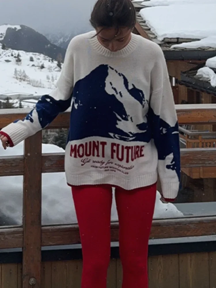 

Вязаный женский свитер с жаккардовым узором и высоким воротом, с длинным рукавом, женский джемпер, новинка весна-зима 2026, повседневная трикотажная одежда