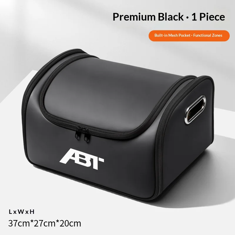 For Audi ABT A1 A3 A4 A5 A6 A7 A8 Q3 Q5 Q7 Q8 TT S3 S4 S5 S6 Car Leather Trunk Storage Box Tailbox Folding Storage Organizer Bag