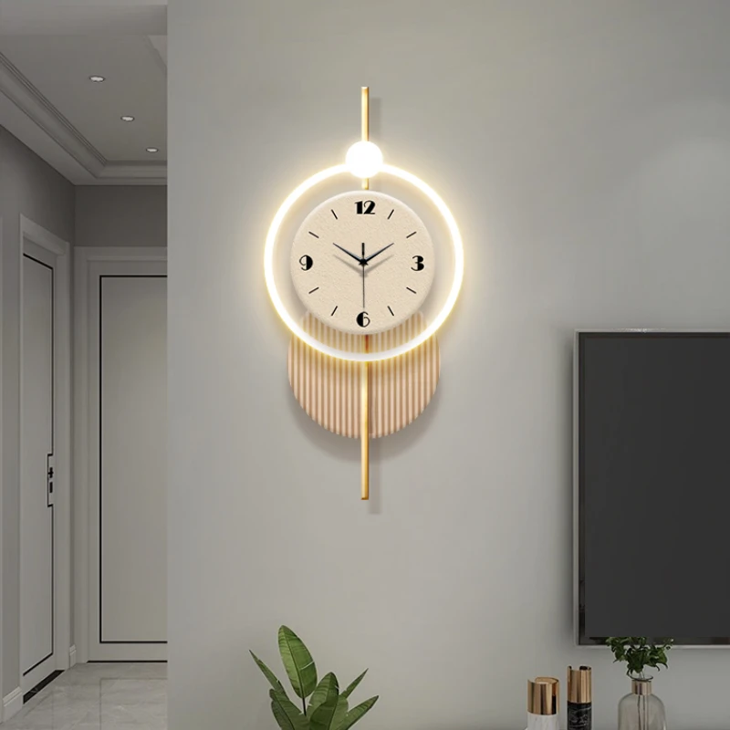 Nordic Living Room Creative Clock Murals Painting Restaurant Luminescent Silent Clock Modern Design Clock Home Decoration