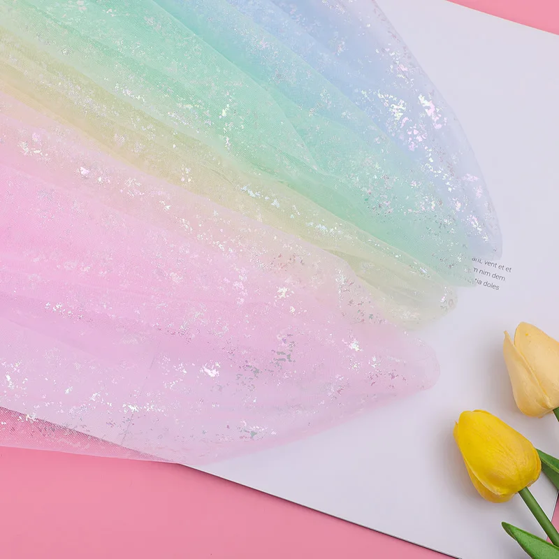 150cm x92cm/pc Illusory Map Shiny Tulle Fabric Tape for DIY Handmade Bowknot and Wedding Party Supplies Baby Shower Tutu Skirt