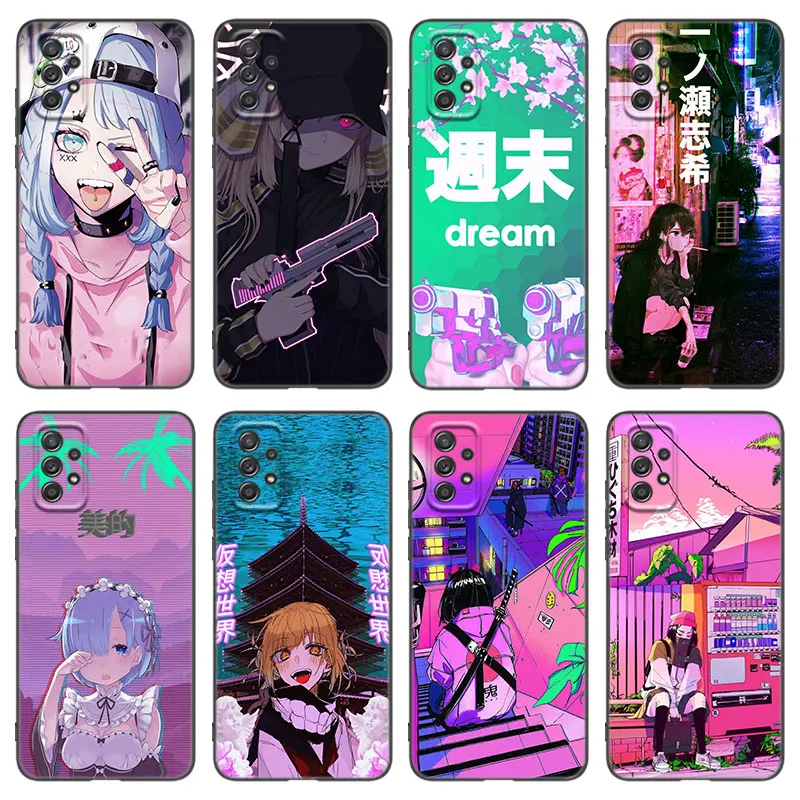 Anime Vaporwave Glitch Hot Phone Case For Samsung A13 A22 A24 A32 4G A33 A34 A35 A52S A53 A54 A55 A73 5G A06 A12 A14 A15 A23 A51