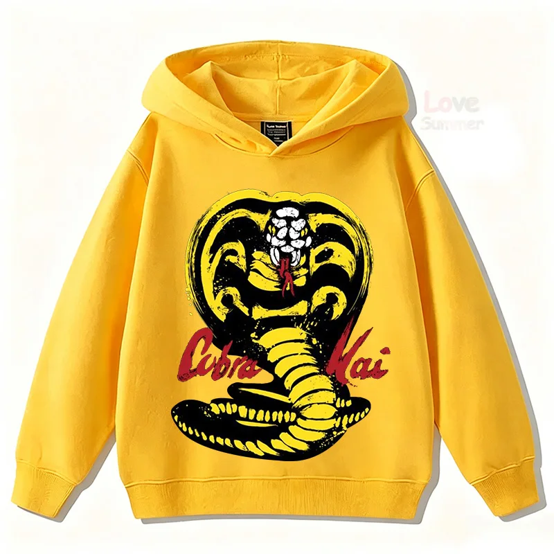 Herbst Cobra Kai Lustige Kinder-Hoodies, Kinder-Sweatshirt, Streetwear für Jungen und Mädchen, Grafik, lässiger Sport-Pullover – Detail 12