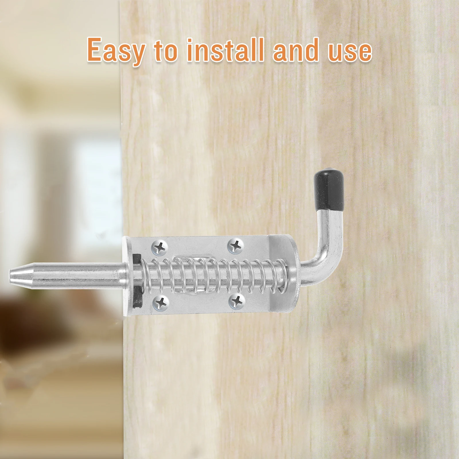 

Heavy Duty Spring Stainless Steel Door Slide Latch for Barn Wood Fence Gates Security Sliding Latch Cylindrical Bolt Lock Gate