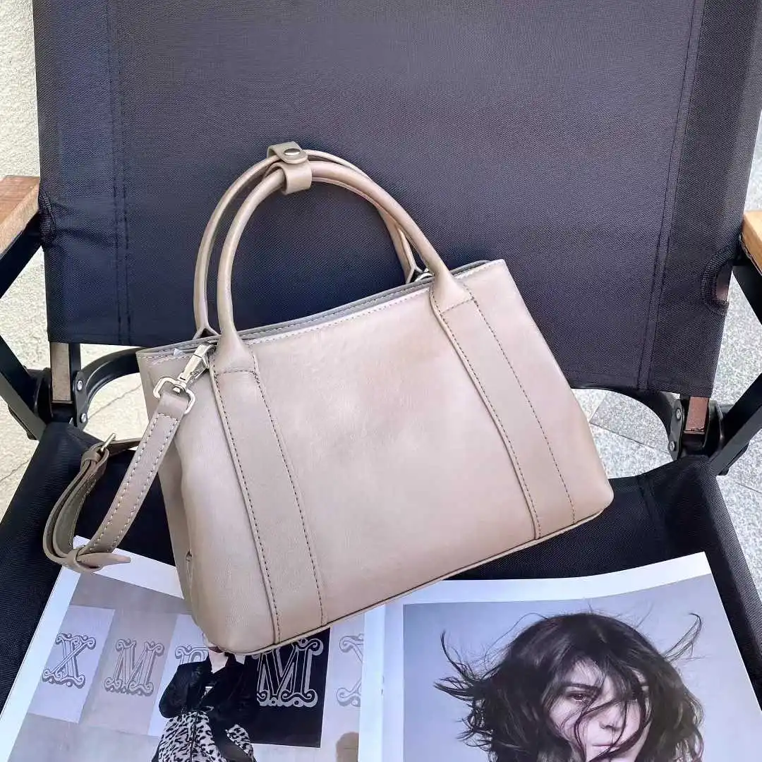 Женская сумка из натуральной кожи Boston Bag 2025 Новая сумка через плечо с верхней ручкой для офиса, дизайнерская сумка для путешествий