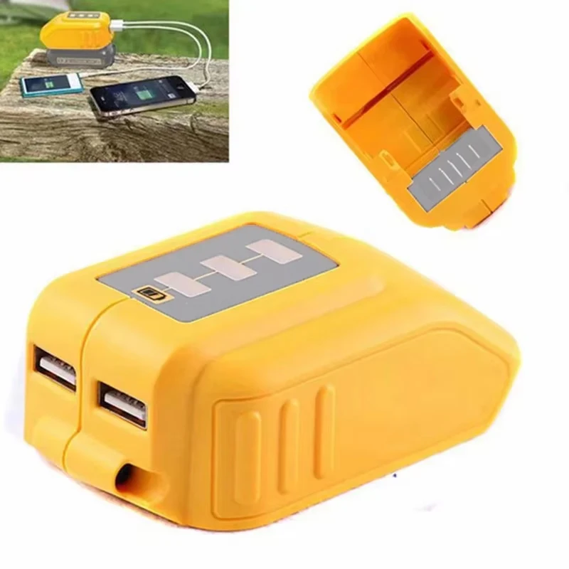 USB Converter Charger For DEWALTs 14.4V 18V 20V Li-ion Battery Converter DCB090 USB Device Charging Adapter Power Supply
