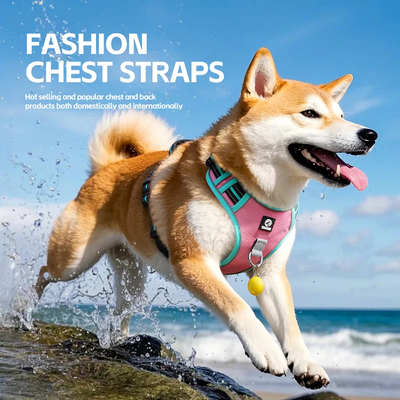

Dog Harness Lead Escape-proof Reflective Oxford Cloth Breathable Pet Harnesses for Medium Large Dogs Collar Outdoor Walking