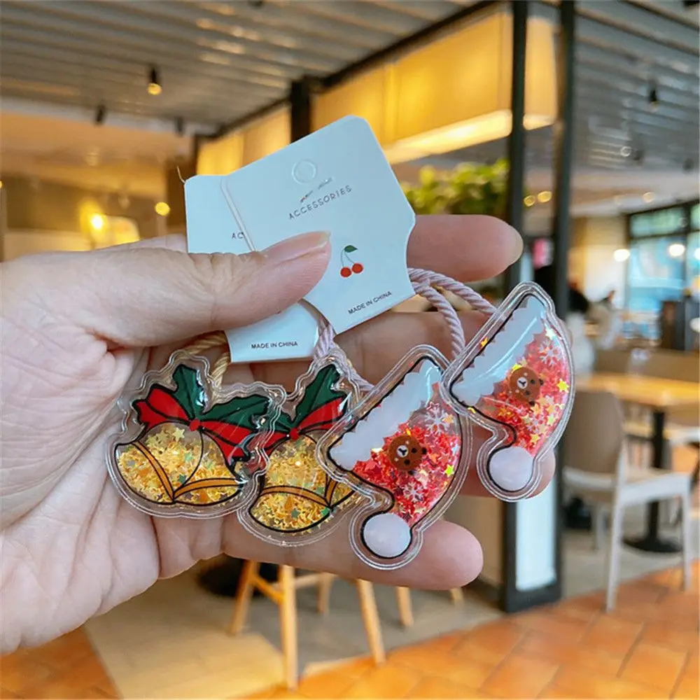 

2PCS Christmas Hair Accessories Elastic Hair Ropes Rubber Bands Cartoon Hair Circle