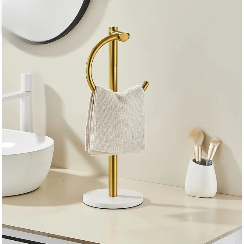

Bathroom standing stainless steel towel rack, household floor-standing washbasin, marble towel rack