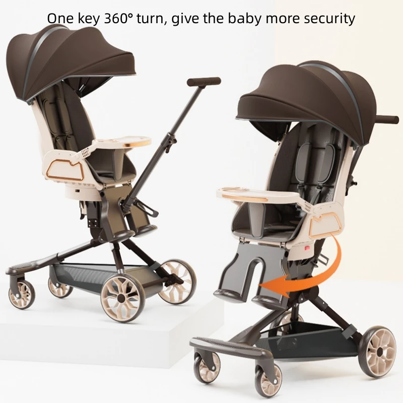 Baby stroller Lightweight shock absorbent folding can sit and lie two-way high view stroller baby car