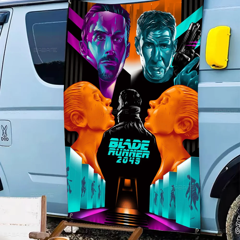 Blade Runner 2049 Cartoon Flag Art Science Fiction Room Home Decor Wall Hanging Home Decor Banner