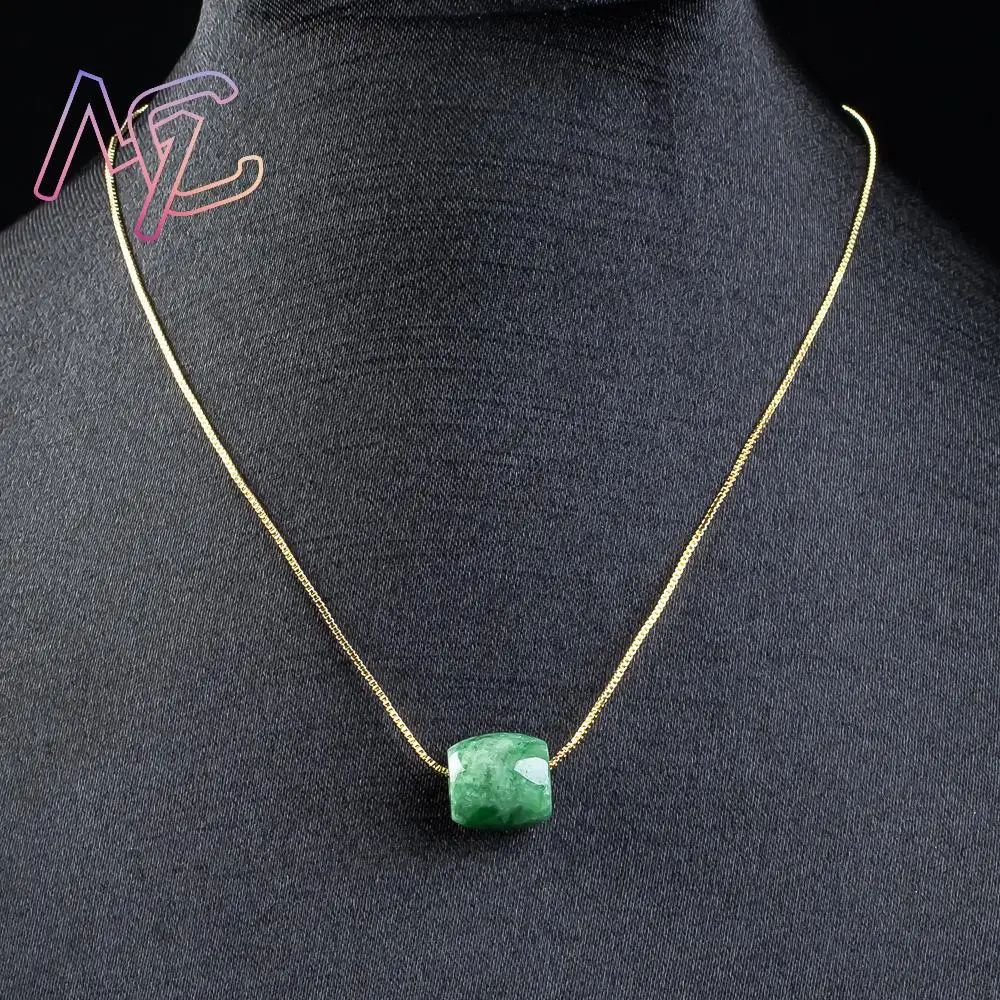 Natural Real Jade Bead Pendant Myanmar Jadeite Necklace Designer Amulet Fashion Luxury Vintage Gemstone Gifts for Women view 5