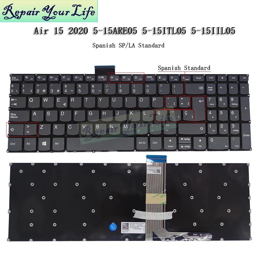 US Spanish PT-BR Keyboard for Lenovo IdeaPad 5-15IIL05 15ARE05 5 15ITL05 15ALC05 82LN 81YQ 82FG, Brazil SP LA Laptop Keyboards