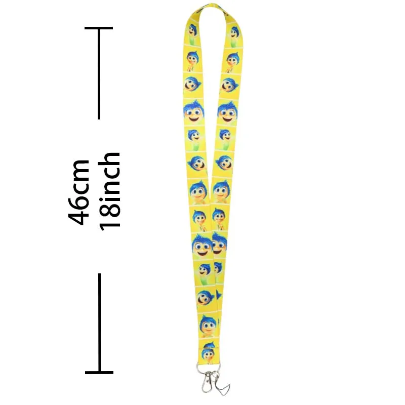 Disney Cartoon Movie Inside Out2 Neck Strap Sadness Figure for Lanyard Key Chain Decoration Hangings for Children Birthday Gifts