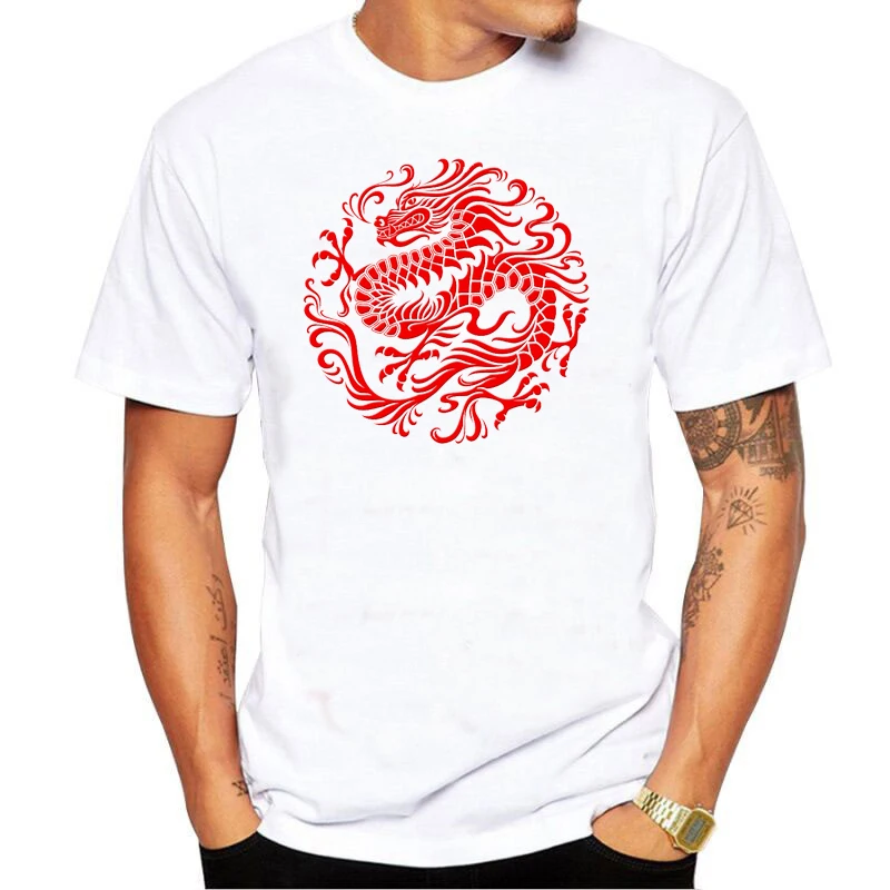 Chinese Dragon T-shirt Men Harajuku Short Sleeve Summer Casual Fashion men\'s t-shirt Unisex T-Shirt Tops Tees