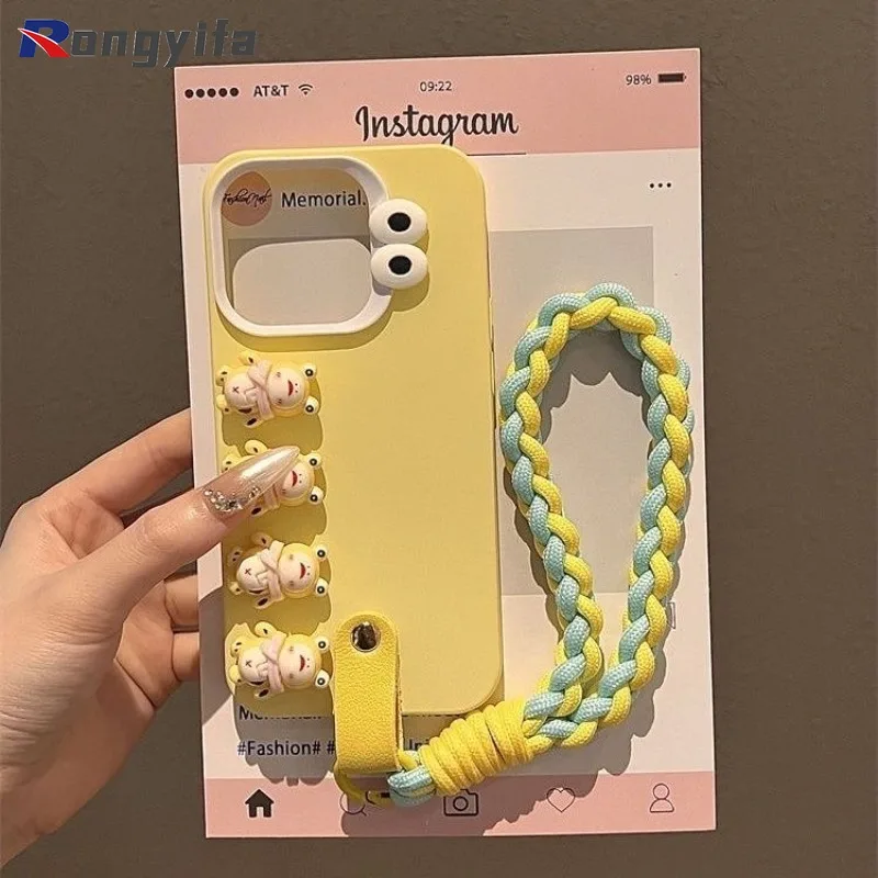 

For Huawei Nova 12 Pro Ultra Lite 11 10 9 Pro SE Phone Case Braided Lanyard Solid Color Funny Shockproof Soft Back Cover