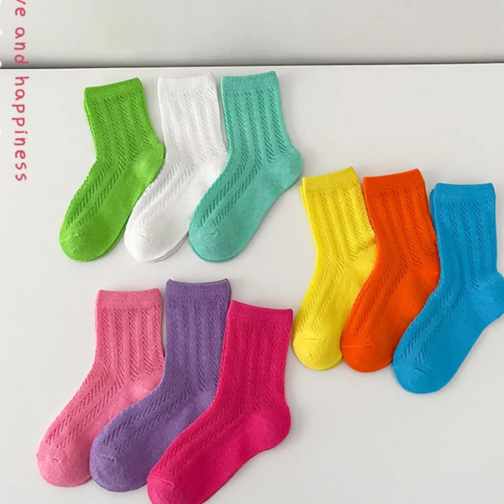 

Candy color pure color mesh socks children spring summer girls baby sock chaussette bebe fille kids chaussette