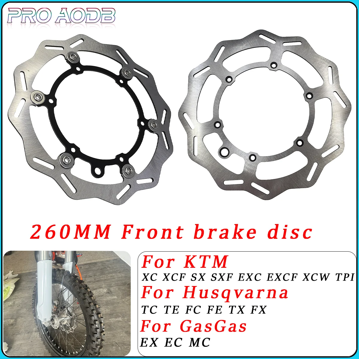 

260mm Front Brake Disc Wave Floating For KTM XC XCF SX SXF EXC EXCF XCW TPI Sixdays 125- 500 Dirt Bike 1994-2023 Accessories