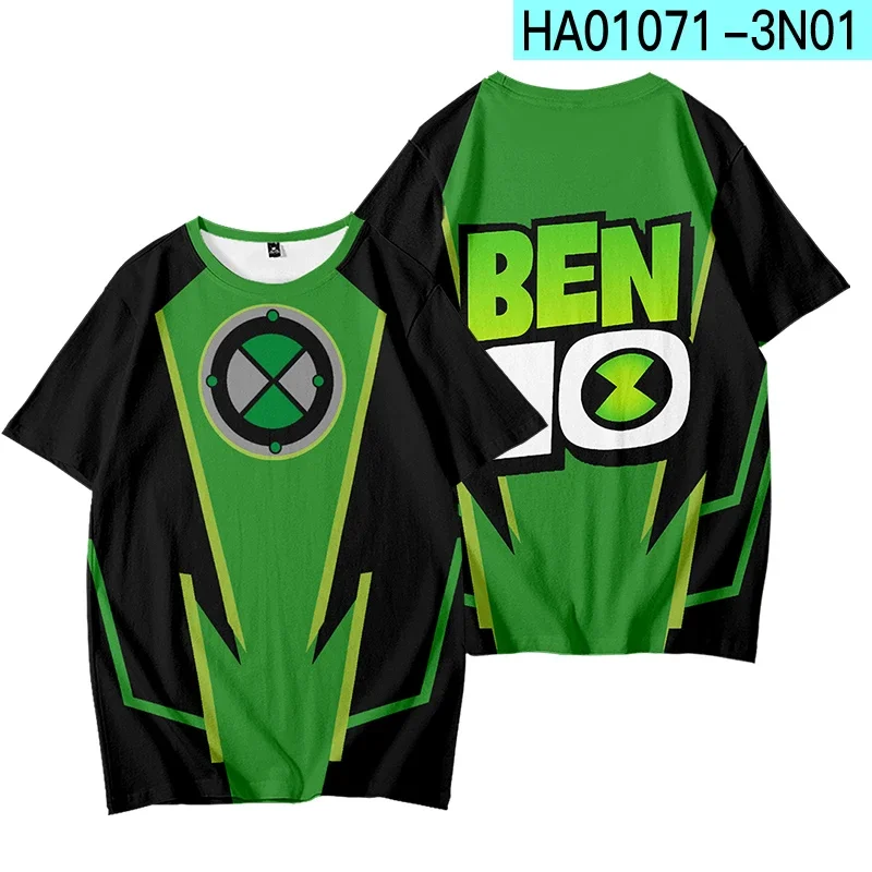 2024 New Men's And Women Girls Anime Ben10 T-shirt Short Sleeved T Shirt for Oversized Party Clothing Tees Tops