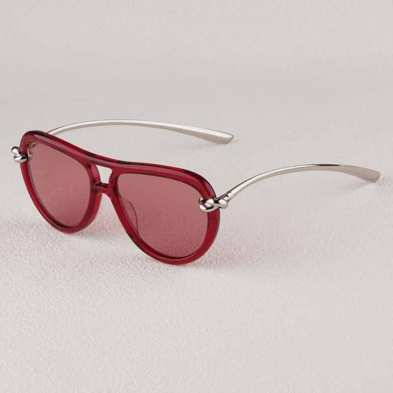 

1418S Round Acetate and Alloy Sunglasses Men and Women Double Bridge High Quality Brand Designer UV400 Outdoor Trensy Eyeglasses