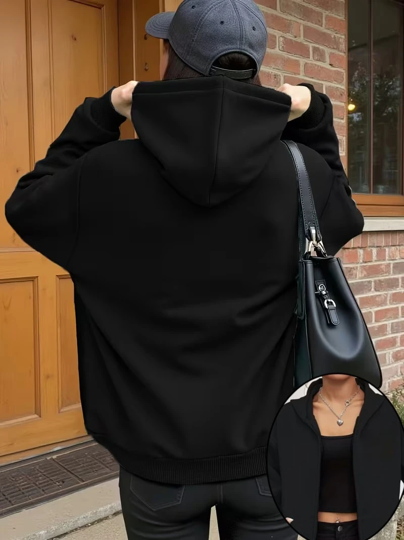 

Женские толстовки на молнии, однотонная флисовая мужская куртка, хлопковый осенне-зимний пуловер, толстовка с круглым вырезом и длинными рукавами, верхние пальто