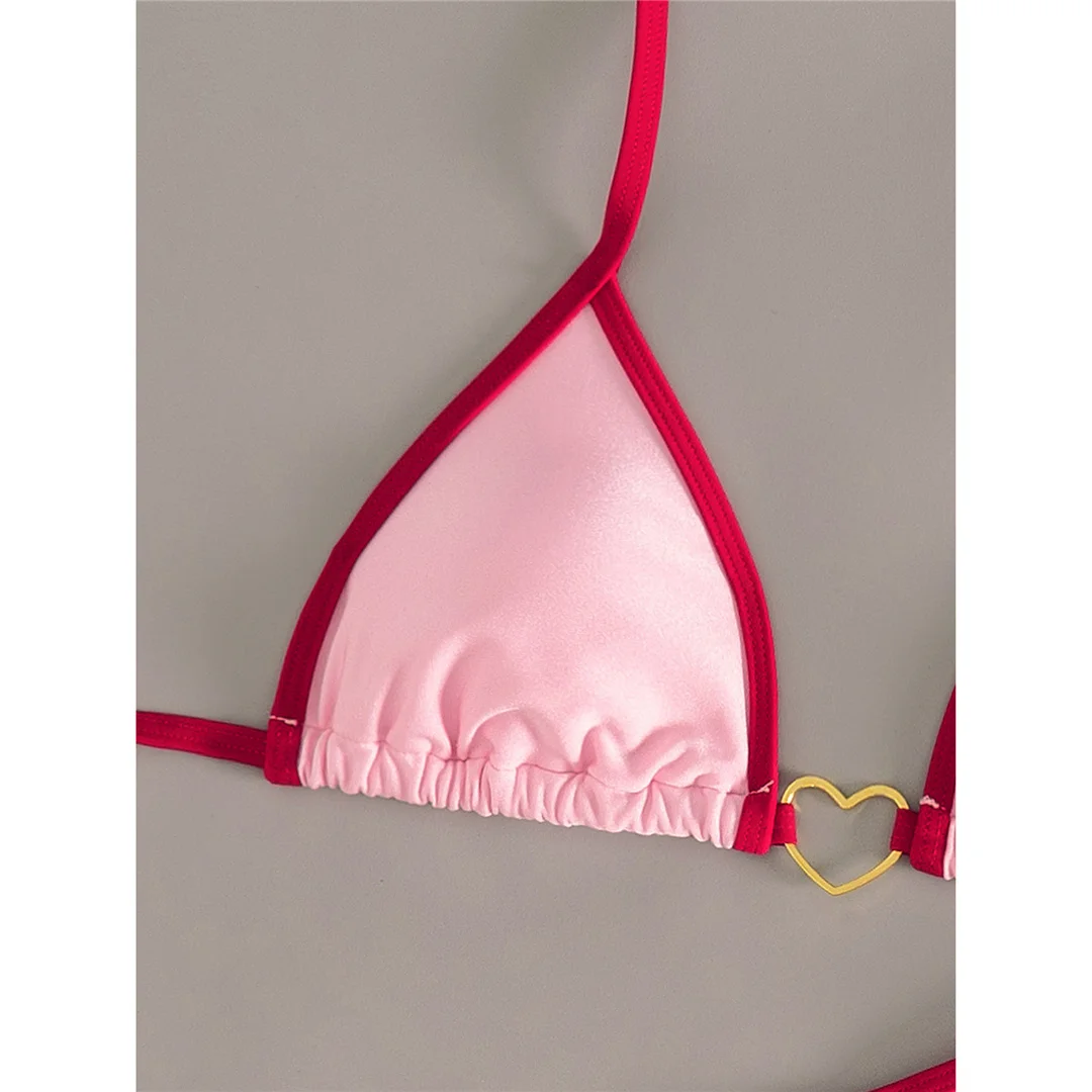 XS - L Halter Mini Micro Thong Bikini Damen Badebekleidung Zweiteiliger Bikini-Set Gepolsterter Badeanzug Badebekleidung V7595 – Detail 11