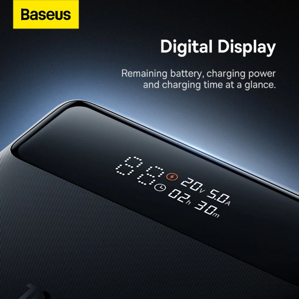 Baseus 20000mAh 100W Power Bank PD Fast Charging PowerBank for iPhone 17 16 15 14 for Laptop External Battery for Macbook iPad