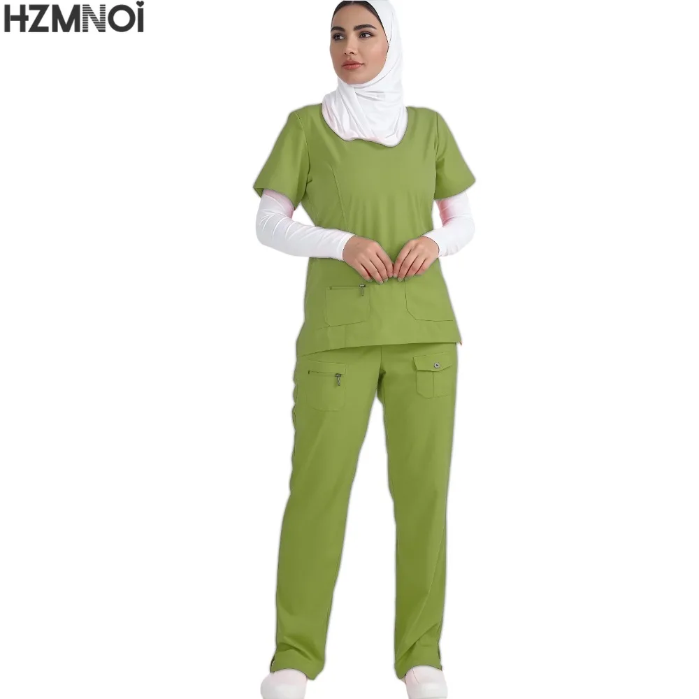 Hot Sale Wholesale Tops Straight Pants Hospital Uniform Dental Dentist Uniform Women Medical Nursing Scrubs Surgical Uniform Set