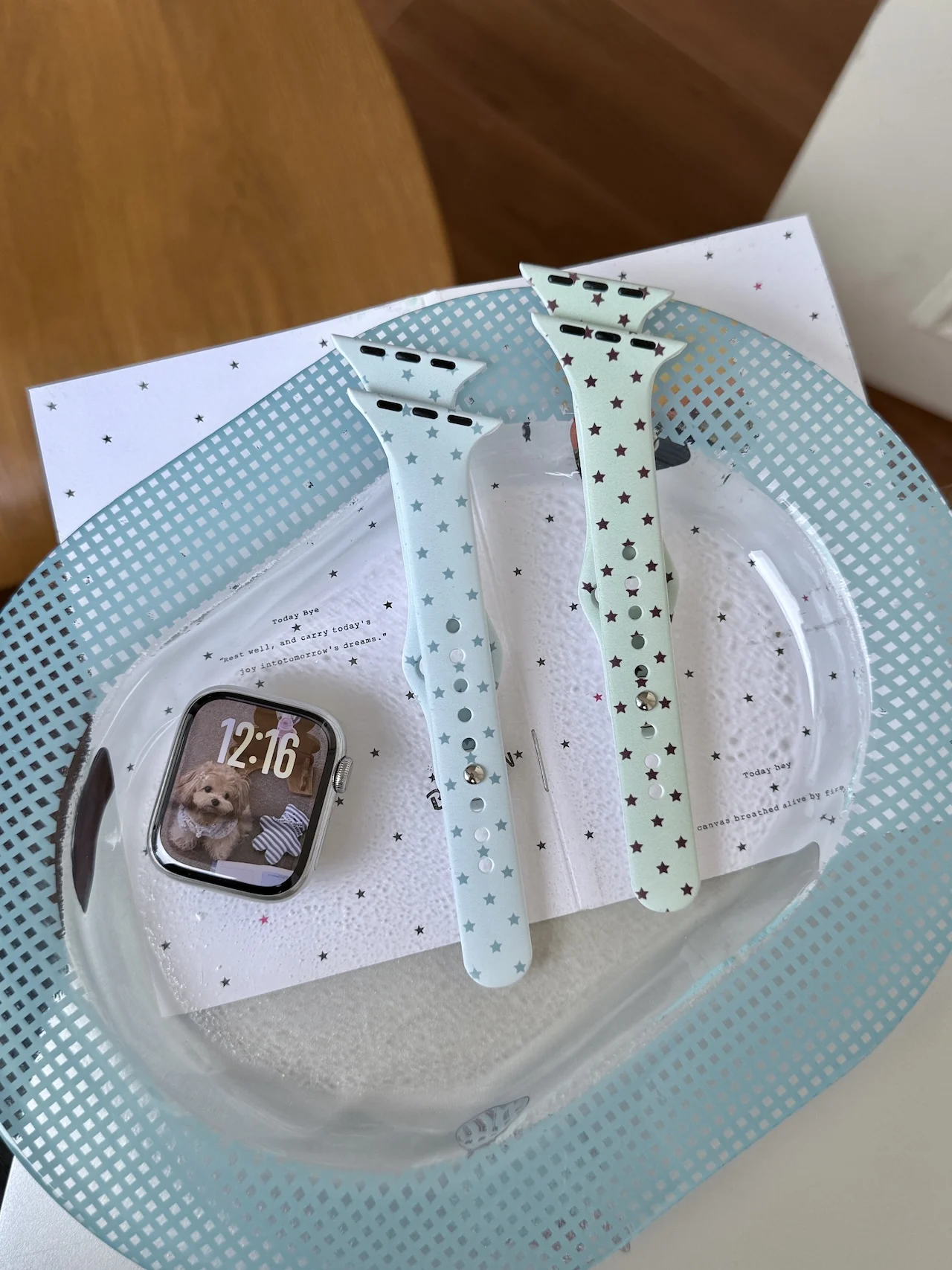 Mini Star Print Slim Silicone Strap for Apple Watch 38/40/41/42/44/45/49mm Pastel Multi Color Dainty Wristband for iWatch Series