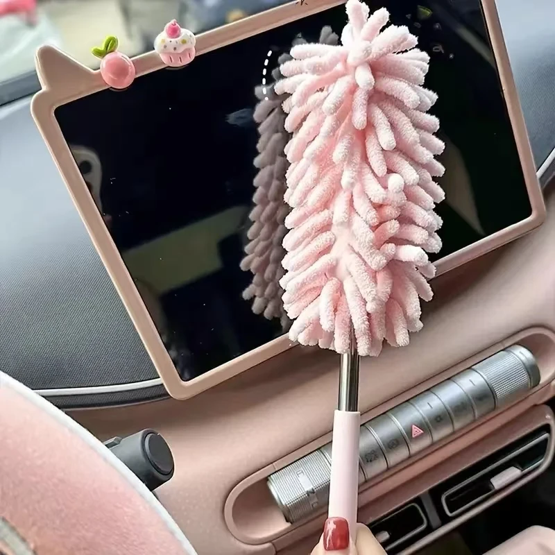 Mini Extendable Bendable Car Duster Brush, Polyester Microfiber Dust Tool for Car Interior and Home Cleaning