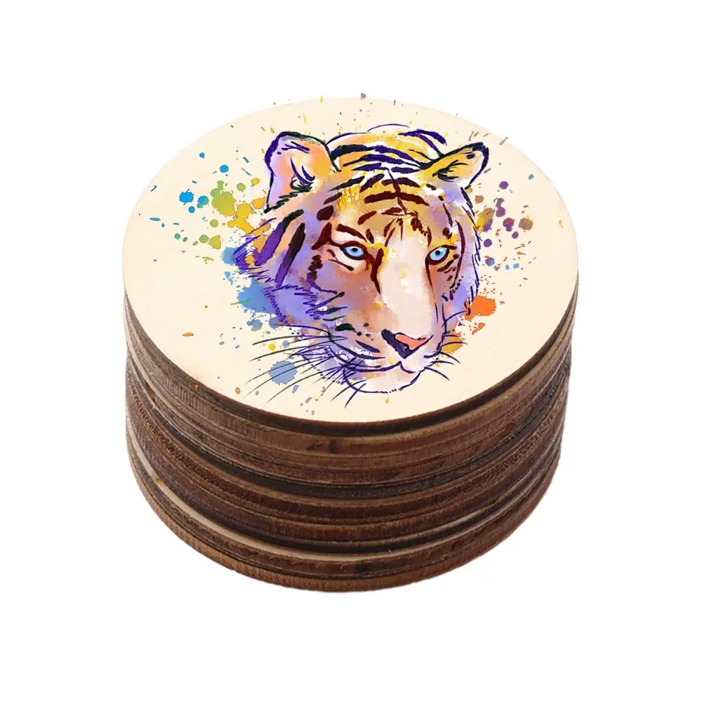 10pcs Round Wood Pieces 10-20cm Blank Plaques for DIY Craft Pyrography Scrapbooking Building Model Projects view 2