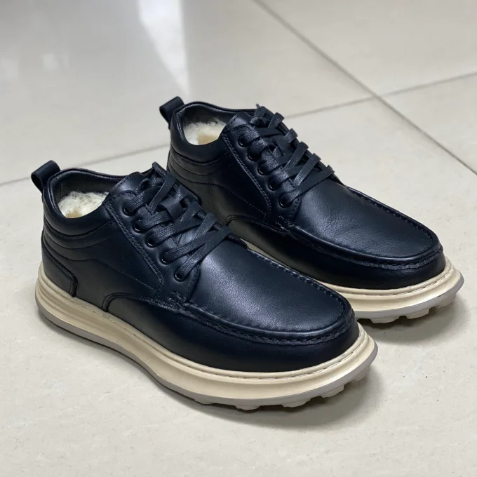 

Мужские повседневные ботинки Guan Product из натуральной кожи, мягкие, удобные, универсальные, теплые, с шерстяной подкладкой, в северо-восточном стиле