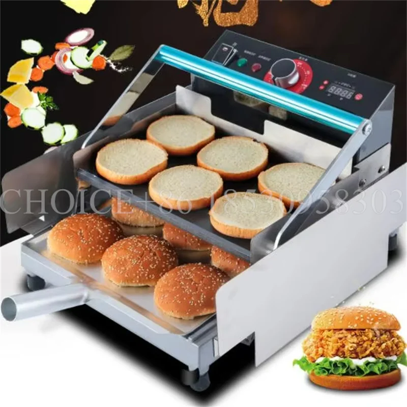 220V Hamburger Maker Commercial Automatic Roaster Double Layer Hamburger Machine Small Electric Bread Embryo Hamburger Machine