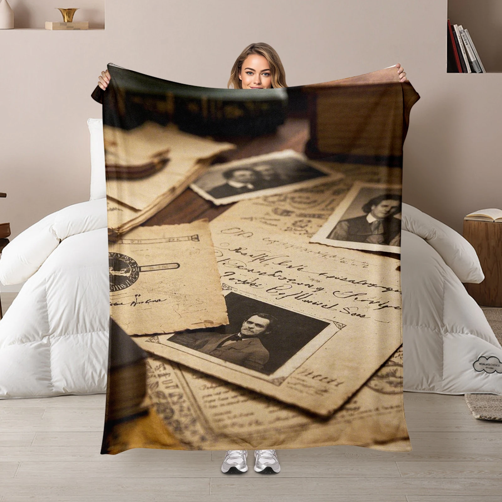 Combining The Unique Appeal Of Vintage Letters And Old Photos, This Anniversary Blanket Brings Back Cherished Memories