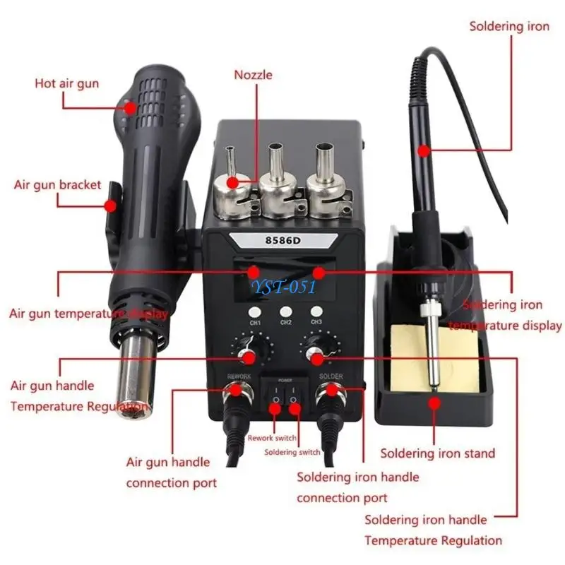e15a-温度調節可能なはんだ付けステーション-100°c-～-450°c-ダブルスクリーンモニター