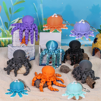 3D Printed Octopus Jellyfish Keychain Ornament Creative Animal Landscape Decorations Simulated Octopus Desktop Home Model