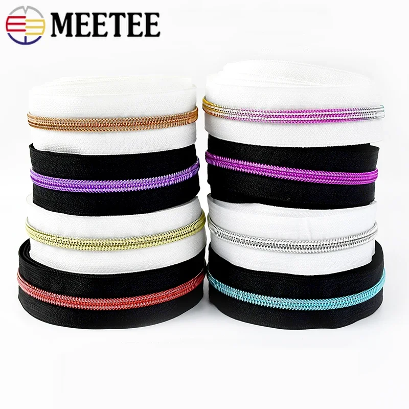 

1/2/3/5/10M 5# Nylon Zippers Tapes By The Meter Coil Zip Closures Zipper for Clothes Shoudler Bag Zips Repair Sewing Accessories