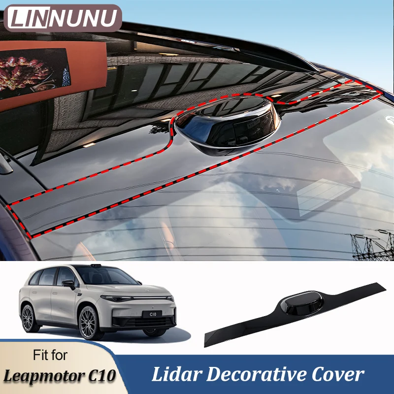 Linnunu Fit for Leapmotor C10 Car Exterior Decoration Parts, Simulated Laser Radar Decorative Cover, Appearance Modification Parts, Roof Radar Decorative Accessories, Car Exterior Laser Radar Decorative Cover