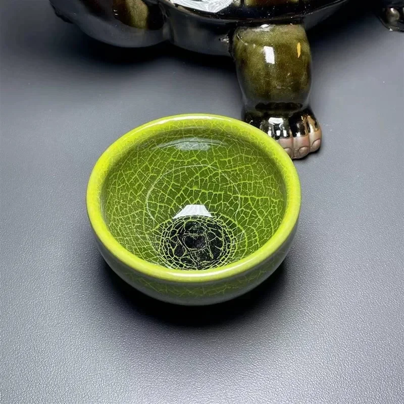 Chinese Trend Gold Silk Emperor Green General Cup Built Cup Master Cup Kung Fu Tea  Kiln Turned Handmade Master Gift