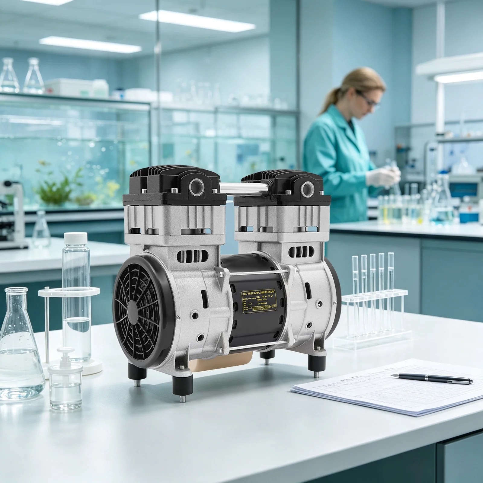980 W/1500 W Luftkompressor-Pumpenkopf, Motor aus reinem Kupfer, gute Wärmeableitung, robuste Struktur, hohe Arbeitseffizienz, professionelles Luftkompressor-Zubehör – Detail 9